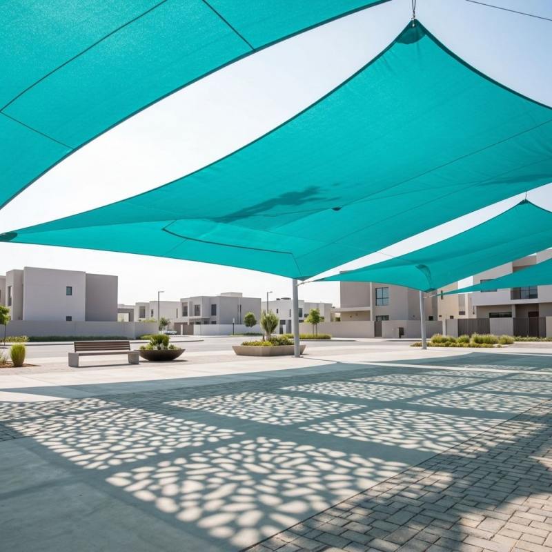 Gölge Yelken% 100 Bakire HDPE UV Blok Geçirgen Mesh Tente